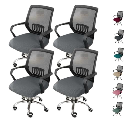 ouxei 2er-Pack Stretch-Sitzbezüge Für Bürostühle – Elastischer Schonbezug Für Dreh-/Computerstühle, Waschbarer Schutz Für Büro/Esszimmer(F 4pcs) von ouxei