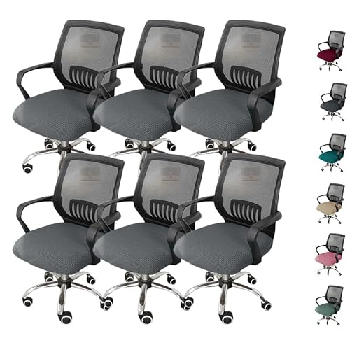 ouxei 2er-Pack Stretch-Sitzbezüge Für Bürostühle – Elastischer Schonbezug Für Dreh-/Computerstühle, Waschbarer Schutz Für Büro/Esszimmer(F 6pcs) von ouxei