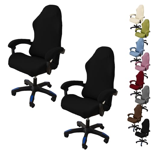 ouxei Bürostuhlbezüge Aus Kariertem Stoff – Dehnbare, Waschbare Schoner Für Gaming-Drehstühle Mit Armlehnen(H 2pcs) von ouxei