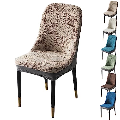 ouxei Dicke Jacquard-Stuhlhussen Für Esszimmerstühle, 1er-/2er-/4er-Set, Dehnbare Schonbezüge Mit Gebogener Rückenlehne Und Armlehnen(Khaki 1pcs) von ouxei
