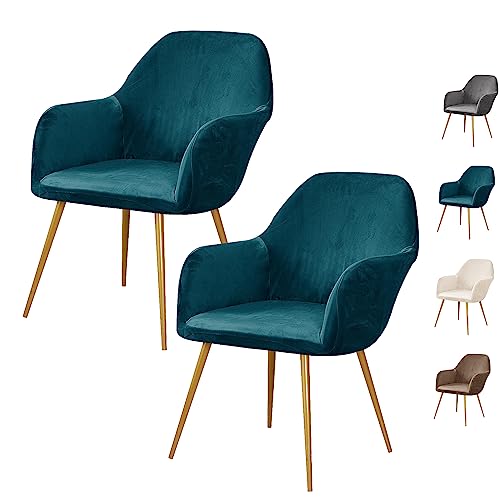 ouxei Dicker Ohrensesselbezug Aus Samt – Elastischer Schonbezug Für Sessel Mit Gebogener Rückenlehne, 1er/2er/4er/6er-Set(Blue 2pcs) von ouxei