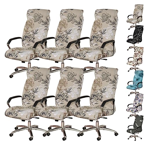 ouxei Einfach Anzubringende, Dehnbare Bürostuhlbezüge, 1er-/2er-/4er-Set, Universell Für Dreh-/Gaming-Stühle(A 6pcs,Large) von ouxei
