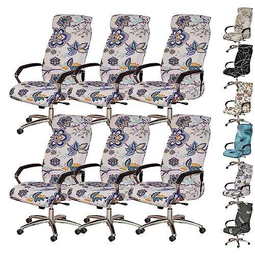 ouxei Einfach Anzubringende, Dehnbare Bürostuhlbezüge, 1er-/2er-/4er-Set, Universell Für Dreh-/Gaming-Stühle(E 6pcs,Large) von ouxei
