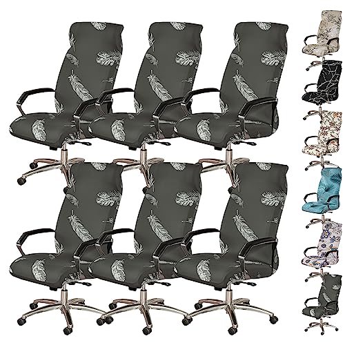 ouxei Einfach Anzubringende, Dehnbare Bürostuhlbezüge, 1er-/2er-/4er-Set, Universell Für Dreh-/Gaming-Stühle(F 6pcs,Large) von ouxei