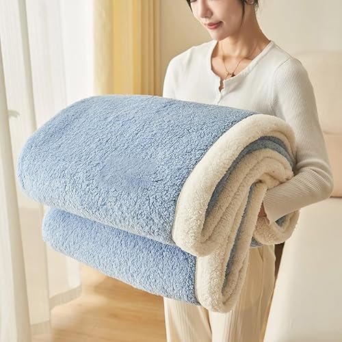 ouxei Extra Weiche Plüsch-Überwurfdecke In Queen-Size-Größe – Verdickte, Warme, Flauschige Decke Für Couch Und Bett, Vier Jahreszeiten(Blue,39 * 59in) von ouxei