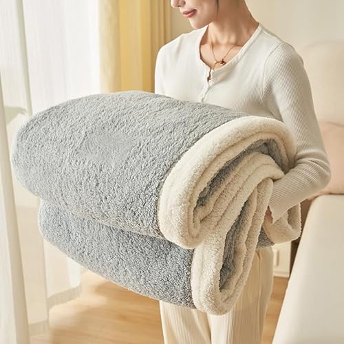 ouxei Extra Weiche Plüsch-Überwurfdecke In Queen-Size-Größe – Verdickte, Warme, Flauschige Decke Für Couch Und Bett, Vier Jahreszeiten(Gray,39 * 59in) von ouxei