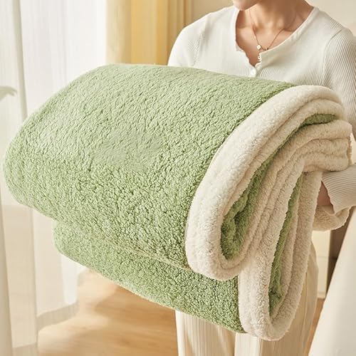 ouxei Extra Weiche Plüsch-Überwurfdecke In Queen-Size-Größe – Verdickte, Warme, Flauschige Decke Für Couch Und Bett, Vier Jahreszeiten(Green,79 * 90in) von ouxei