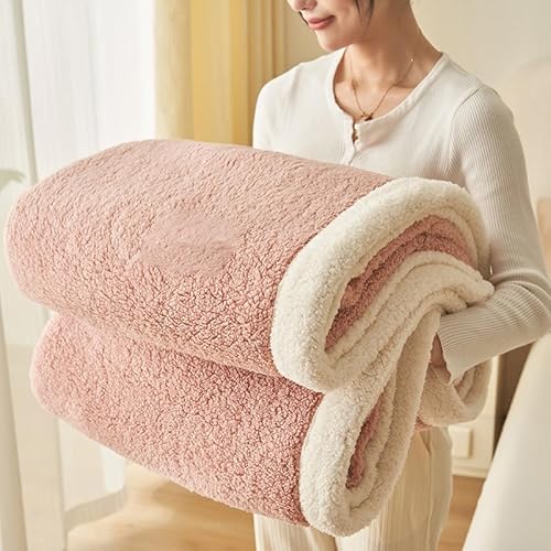 ouxei Extra Weiche Plüsch-Überwurfdecke In Queen-Size-Größe – Verdickte, Warme, Flauschige Decke Für Couch Und Bett, Vier Jahreszeiten(Pink,39 * 59in) von ouxei