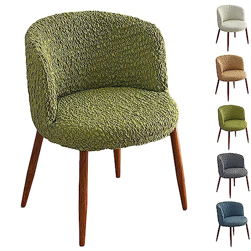 ouxei Halbrunde, Gebogene Stuhlhussen, 1er-/2er-/4er-/6er-Set, Schonbezüge Aus Dehnbarem 3D-Stoff Für Esszimmerstühle Mit Niedriger Rückenlehne(Green 1pcs) von ouxei