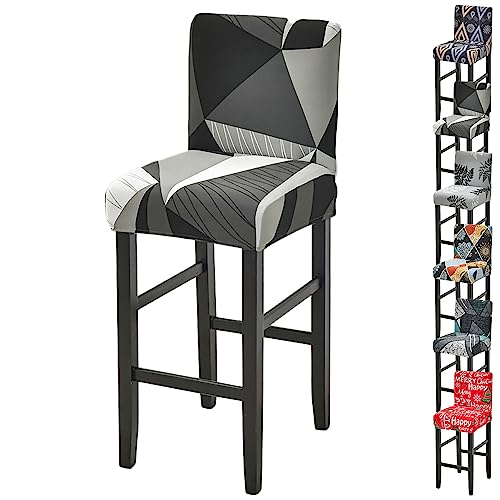 ouxei Hochhocker-Bezug, 1er-/2er-/4er-/6er-Set – Niedrige Rückenlehne, Drehstuhl/Thekenstuhl, Dehnbar, Moderner Schutz Für Esszimmer/Hotel/Café(B 1pcs) von ouxei