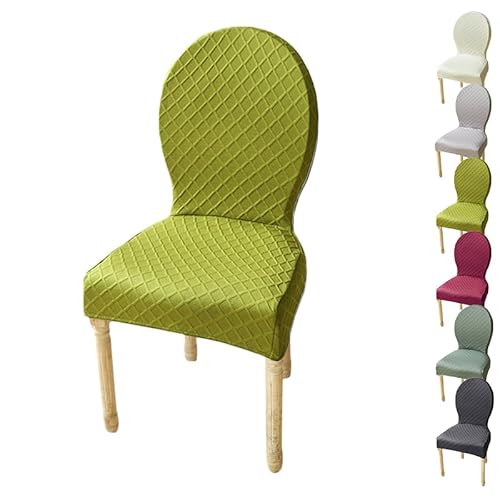 ouxei Jacquard-Esszimmerstuhl-Schonbezüge Mit Rautenmuster Für Küchen- Und Hotelstühle Mit Runder Rückenlehne(C 1pcs) von ouxei