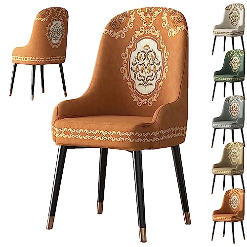 ouxei Modernes Stuhlbezug-Set Für Esszimmerstühle (1/2/4/6 Stück) – Schonbezug Im Palast-Stil, Verdickter Elastischer Sitz Und Gebogener Rückenlehnenschutz(Orange 1pcs) von ouxei