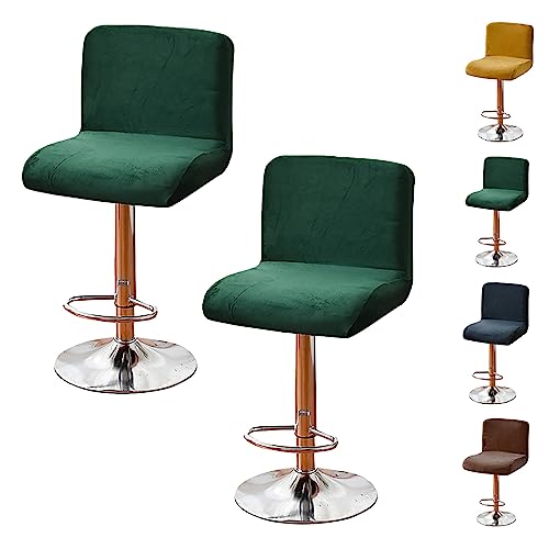 ouxei Samt-Barhocker-Bezüge, 2er-/4er-/6er-Set – Dehnbar, Waschbar, Universell Für Drehbare Kneipen-/Thekenhocker(Green 2pcs) von ouxei