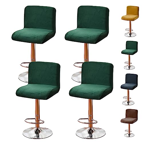 ouxei Samt-Barhocker-Bezüge, 2er-/4er-/6er-Set – Dehnbar, Waschbar, Universell Für Drehbare Kneipen-/Thekenhocker(Green 4pcs) von ouxei