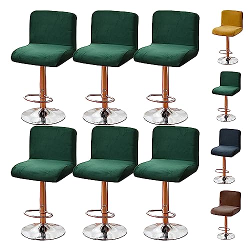 ouxei Samt-Barhocker-Bezüge, 2er-/4er-/6er-Set – Dehnbar, Waschbar, Universell Für Drehbare Kneipen-/Thekenhocker(Green 6pcs) von ouxei