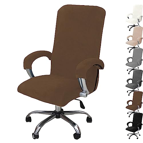 ouxei Samt-Sitzbezüge Für Bürostühle, 1er-/2er-/4er-/6er-Set – Dehnbare, Abnehmbare Und Waschbare Schonbezüge Für Computer-/Gaming-Stühle(Brown 1pcs,X-Large) von ouxei