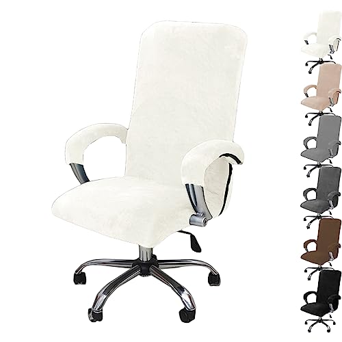 ouxei Samt-Sitzbezüge Für Bürostühle, 1er-/2er-/4er-/6er-Set – Dehnbare, Abnehmbare Und Waschbare Schonbezüge Für Computer-/Gaming-Stühle(White 1pcs,X-Large) von ouxei