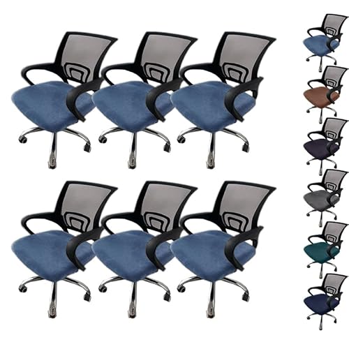 ouxei Samt-Sitzbezug Für Bürostühle, 2-teilig – Dehnbare, Abnehmbare Bezüge Für Computer-/Schreibtisch-Drehstühle(A 6pcs) von ouxei