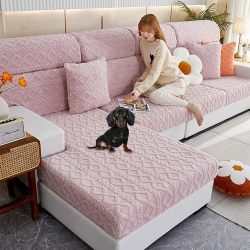 ouxei Samt-Stretch-Couchkissenbezüge, Universell, L-förmig, Chaiselongue Und Sofaschoner Für 2–4 Kissen, Waschbar(B,Pillow Case) von ouxei