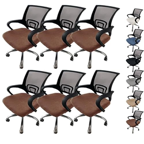 ouxei Samt-Stretch-Sitzbezüge Für Computerstühle, 2-teilig, Universell Für Schreibtisch-Drehstühle(E 6pcs) von ouxei