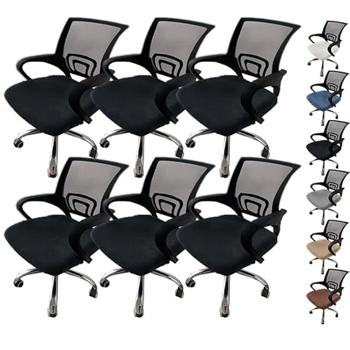 ouxei Samt-Stretch-Sitzbezüge Für Computerstühle, 2-teilig, Universell Für Schreibtisch-Drehstühle(F 6pcs) von ouxei