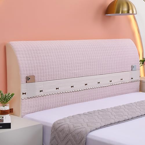 ouxei Samtbezug Für Bettkopfteile Mit Schleifenmuster – Verdickter Polsterschutz Für Twin-/Full-/Queen-/Kingsize-Betten(Pink,59in) von ouxei