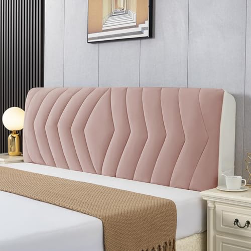 ouxei Samtgesteppter Kopfteil-Schonbezug - Dicker Schutz Mit Baumwollfüllung Für Doppelbetten/Queensize-/Kingsize-Betten, Staubdichtes Dekor(Pink,200cm(78.7in)) von ouxei