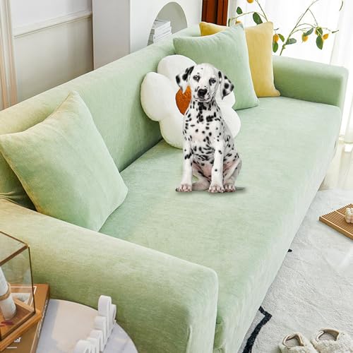 ouxei Sofabezug Aus Stretch-Chenille, Einfarbig, Für Sofas Mit 2–4 Kissen, Ganzjahresschutz Mit Passendem Kissenbezug, Waschbar(B,4 seat 235~300cm) von ouxei