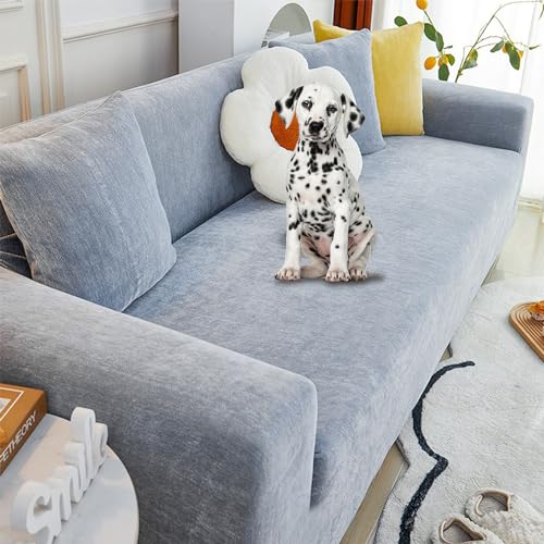 ouxei Sofabezug Aus Stretch-Chenille, Einfarbig, Für Sofas Mit 2–4 Kissen, Ganzjahresschutz Mit Passendem Kissenbezug, Waschbar(D,2 seat 145~185cm) von ouxei