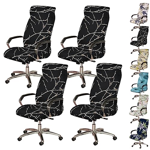 ouxei Stretch-Bezüge Für Drehstühle Mit Hoher Rückenlehne, 1er-/2er-/4er-/6er-Set, Waschbar, Für Gaming-/Bürostühle(B 4pcs,Medium) von ouxei
