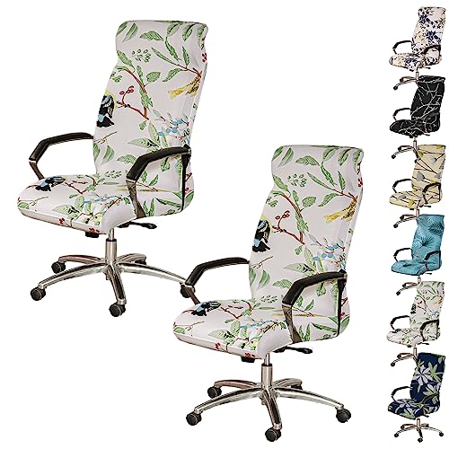 ouxei Stretch-Bezüge Für Drehstühle Mit Hoher Rückenlehne, 1er-/2er-/4er-/6er-Set, Waschbar, Für Gaming-/Bürostühle(E 2pcs,Large) von ouxei