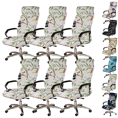 ouxei Stretch-Bezüge Für Drehstühle Mit Hoher Rückenlehne, 1er-/2er-/4er-/6er-Set, Waschbar, Für Gaming-/Bürostühle(E 6pcs,Large) von ouxei