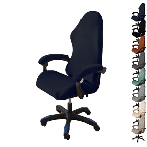 ouxei Stretch-Bürostuhlbezug Aus Samt – Universelle Passform Für Computer-/Schreibtisch-/Gaming-Stühle, Waschbar, Mit 2 Armlehnenbezügen(A 1pcs) von ouxei