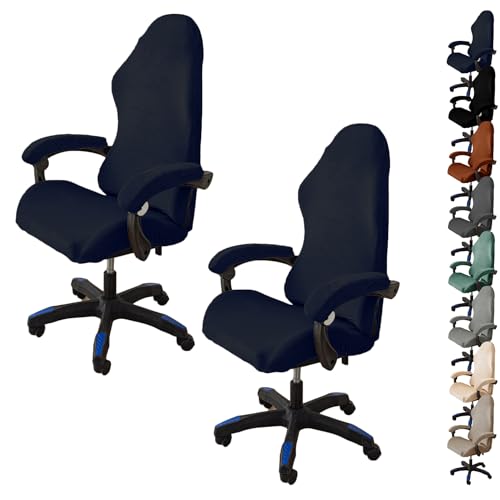 ouxei Stretch-Bürostuhlbezug Aus Samt – Universelle Passform Für Computer-/Schreibtisch-/Gaming-Stühle, Waschbar, Mit 2 Armlehnenbezügen(A 2pcs) von ouxei