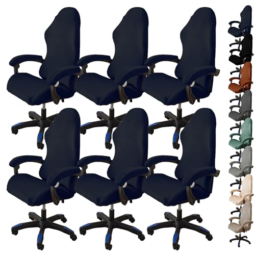 ouxei Stretch-Bürostuhlbezug Aus Samt – Universelle Passform Für Computer-/Schreibtisch-/Gaming-Stühle, Waschbar, Mit 2 Armlehnenbezügen(A 6pcs) von ouxei