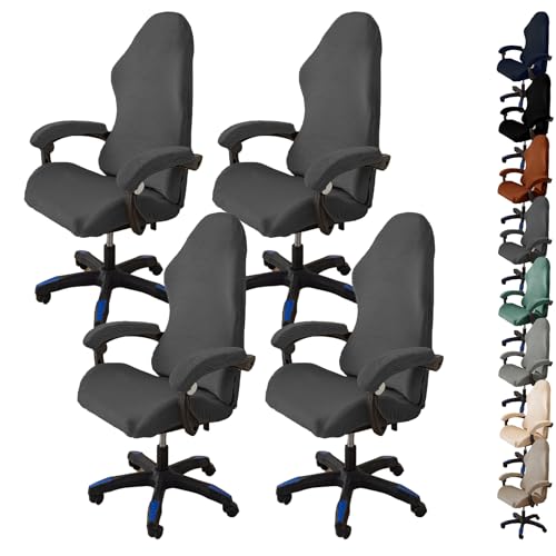 ouxei Stretch-Bürostuhlbezug Aus Samt – Universelle Passform Für Computer-/Schreibtisch-/Gaming-Stühle, Waschbar, Mit 2 Armlehnenbezügen(D 4pcs) von ouxei