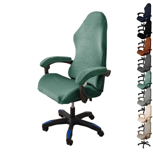 ouxei Stretch-Bürostuhlbezug Aus Samt – Universelle Passform Für Computer-/Schreibtisch-/Gaming-Stühle, Waschbar, Mit 2 Armlehnenbezügen(E 1pcs) von ouxei