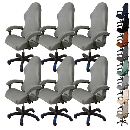 ouxei Stretch-Bürostuhlbezug Aus Samt – Universelle Passform Für Computer-/Schreibtisch-/Gaming-Stühle, Waschbar, Mit 2 Armlehnenbezügen(F 6pcs) von ouxei