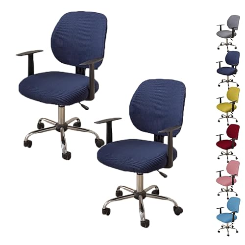 ouxei Stretch-Bürostuhlbezug Mit Plaidmuster – Verdickter Schonbezug Für Drehbare Drehstühle Mit Geteiltem Schreibtisch(B 2pcs) von ouxei