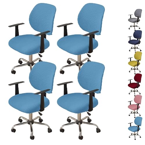 ouxei Stretch-Bürostuhlbezug Mit Plaidmuster – Verdickter Schonbezug Für Drehbare Drehstühle Mit Geteiltem Schreibtisch(F 4pcs) von ouxei