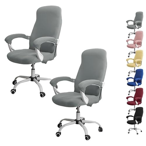 ouxei Stretch-Bürostuhlbezug Mit Reißverschluss – Elastischer Universal-Schonbezug Für Computer-/Schreibtisch-/Drehstühle(B 2pcs,Medium) von ouxei