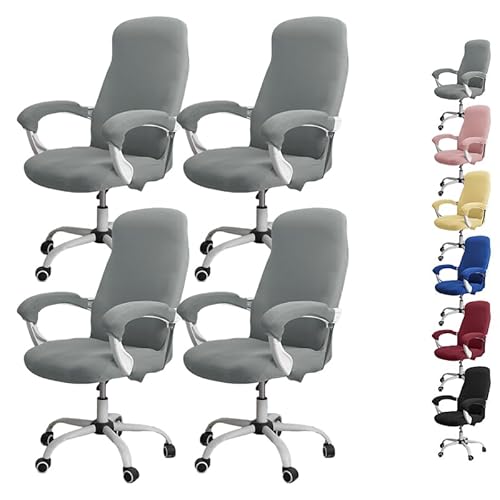 ouxei Stretch-Bürostuhlbezug Mit Reißverschluss – Elastischer Universal-Schonbezug Für Computer-/Schreibtisch-/Drehstühle(B 4pcs,Large) von ouxei