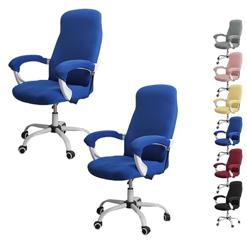 ouxei Stretch-Bürostuhlbezug Mit Reißverschluss – Elastischer Universal-Schonbezug Für Computer-/Schreibtisch-/Drehstühle(D 2pcs,Medium) von ouxei