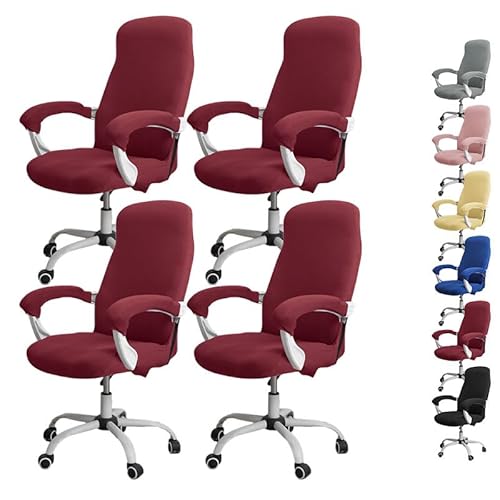 ouxei Stretch-Bürostuhlbezug Mit Reißverschluss – Elastischer Universal-Schonbezug Für Computer-/Schreibtisch-/Drehstühle(E 4pcs,Small) von ouxei