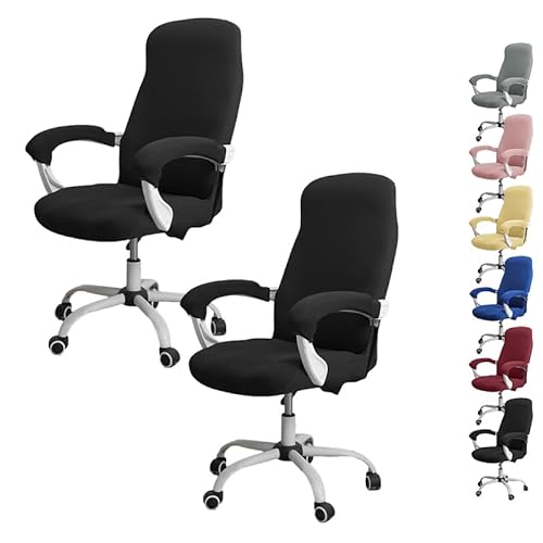 ouxei Stretch-Bürostuhlbezug Mit Reißverschluss – Elastischer Universal-Schonbezug Für Computer-/Schreibtisch-/Drehstühle(F 2pcs,Small) von ouxei