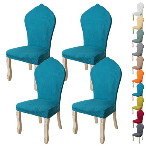 ouxei Stretch-Esszimmerstuhl-Schonbezug Mit Runder Rückenlehne, Elastisch, Gebogen, Hohe Rückenlehne, 2er-Set/4er-Set/6er-Set Für Küchenbankette(G 4pcs) von ouxei