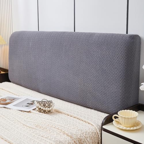 ouxei Stretch-Kopfteilbezug – Elastischer, Staubdichter Schutz Für Betten, Universelle Passform Bis Zu Einer Höhe Von 70 cm(Grey,150cm/59in) von ouxei