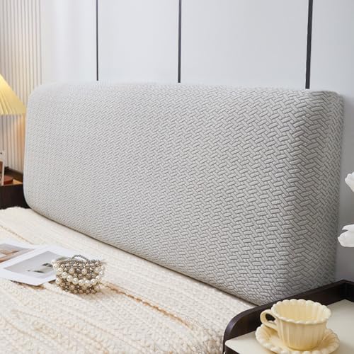 ouxei Stretch-Kopfteilbezug – Elastischer, Staubdichter Schutz Für Betten, Universelle Passform Bis Zu Einer Höhe Von 70 cm(Lgray,220cm/87in) von ouxei