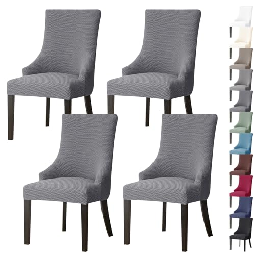 ouxei Stretch-Schonbezug Für Ohrensessel Mit Armlehne, Waschbarer Schutz Für Stühle Mit Gebogener Rückenlehne, 2er-/4er-Set(1,4pcs) von ouxei