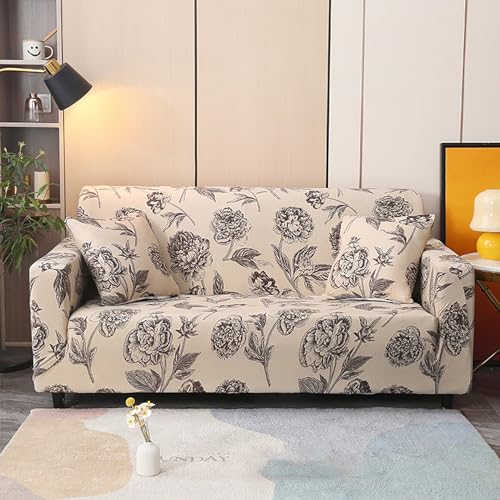 ouxei Stretch-Sofabezug Für 1-5-Sitzer – 1-teilig, Waschbar, rutschfest, 3-Kissen-Möbelschutz(B,74~90in) von ouxei